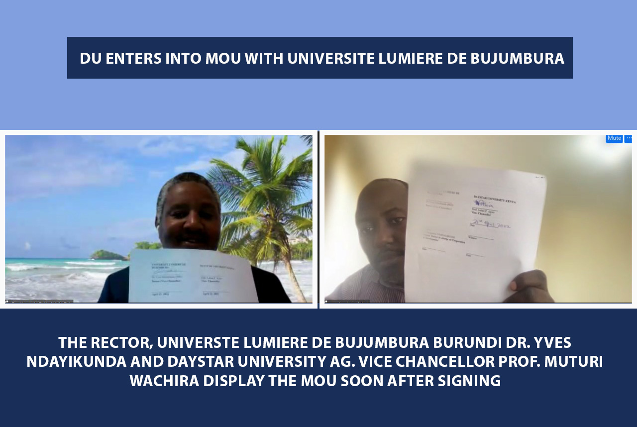 Daystar signs MOU with Universite Lumiere de Bujumbura