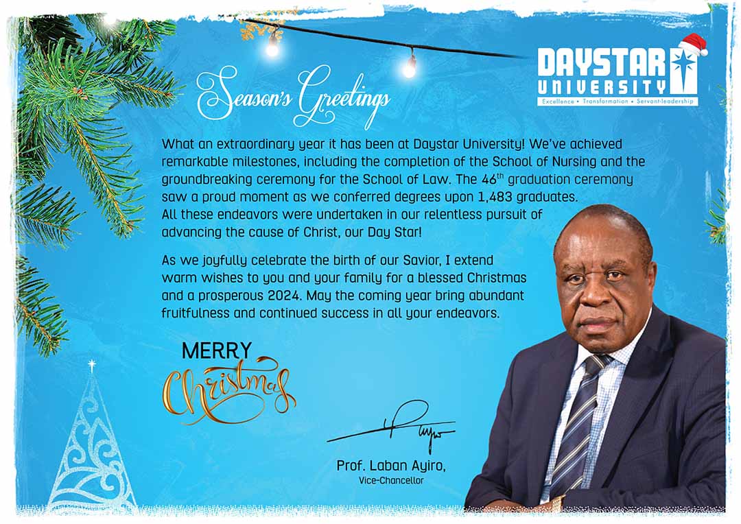 Season's Greetings from the Vice-chancellor